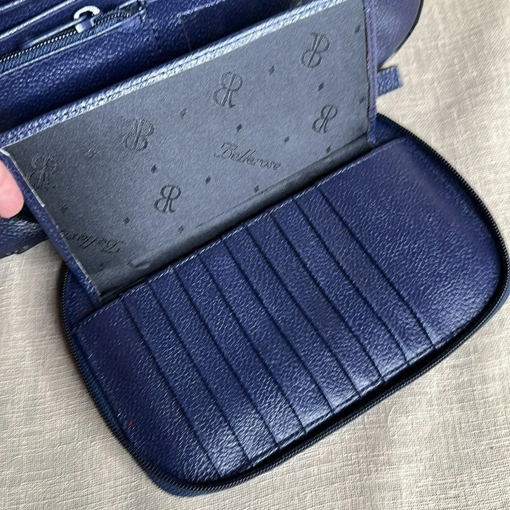 Navy Satchel w/built in Wallet